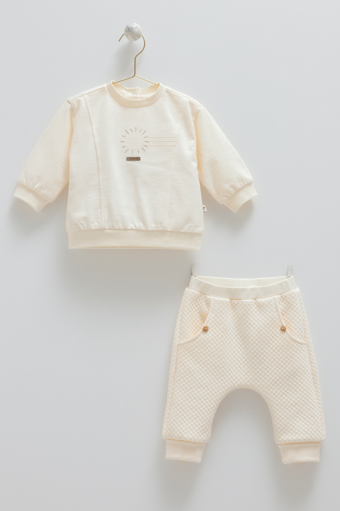 [TKE2043 Ivory] طقم قطعتين-Sun ايفوري 1 (3-6 Months)