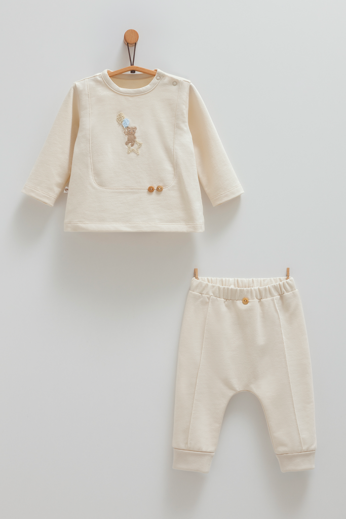 [TKE1571-Ivory] طقم قطعتين-ايفوري 5 (3-6 Months)