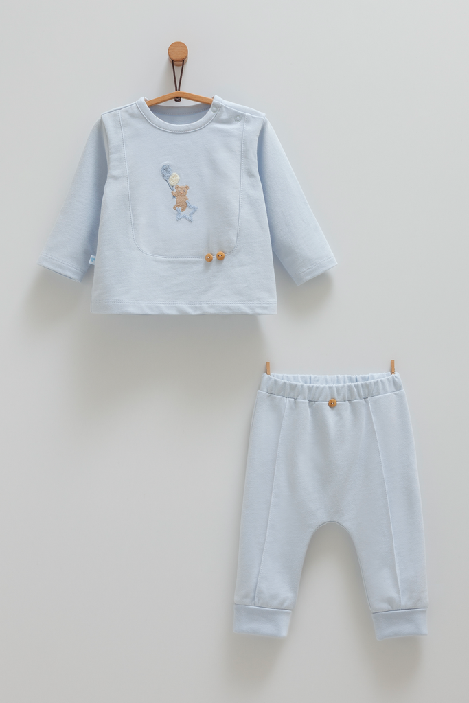 [TKE1571-Blue] طقم قطعتين-ازرق 3 (6-9 Months)