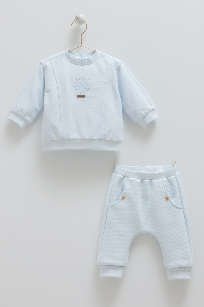 [TKE2043 Blue] طقم قطعتين-Sun ازرق (3-6 Months)