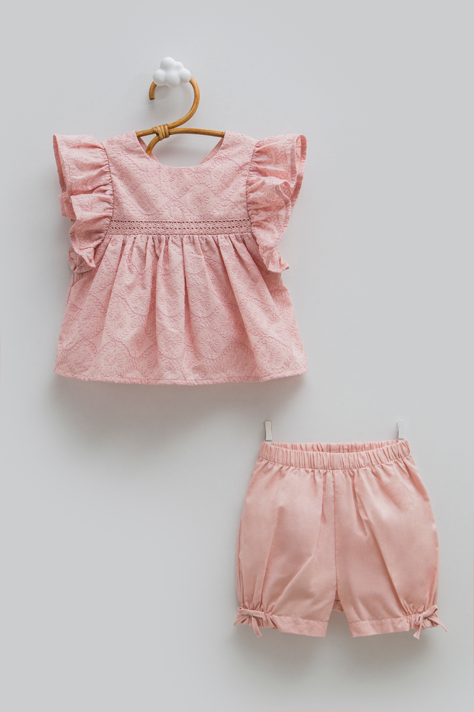 [TKK2279.GULKURUSU.62-68] طقم قطعتين - Nice Baby - Rose (3-6 Months)