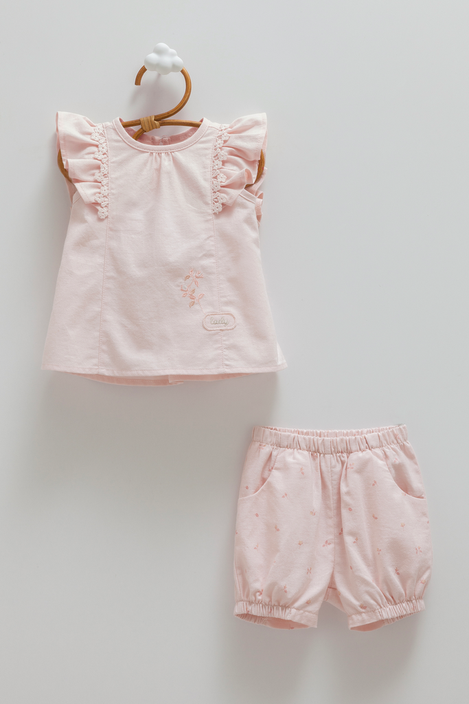 [TKK2429.PEMBE.62-68] طقم قطعتين - Mini Lady - Pink (3-6 Months)