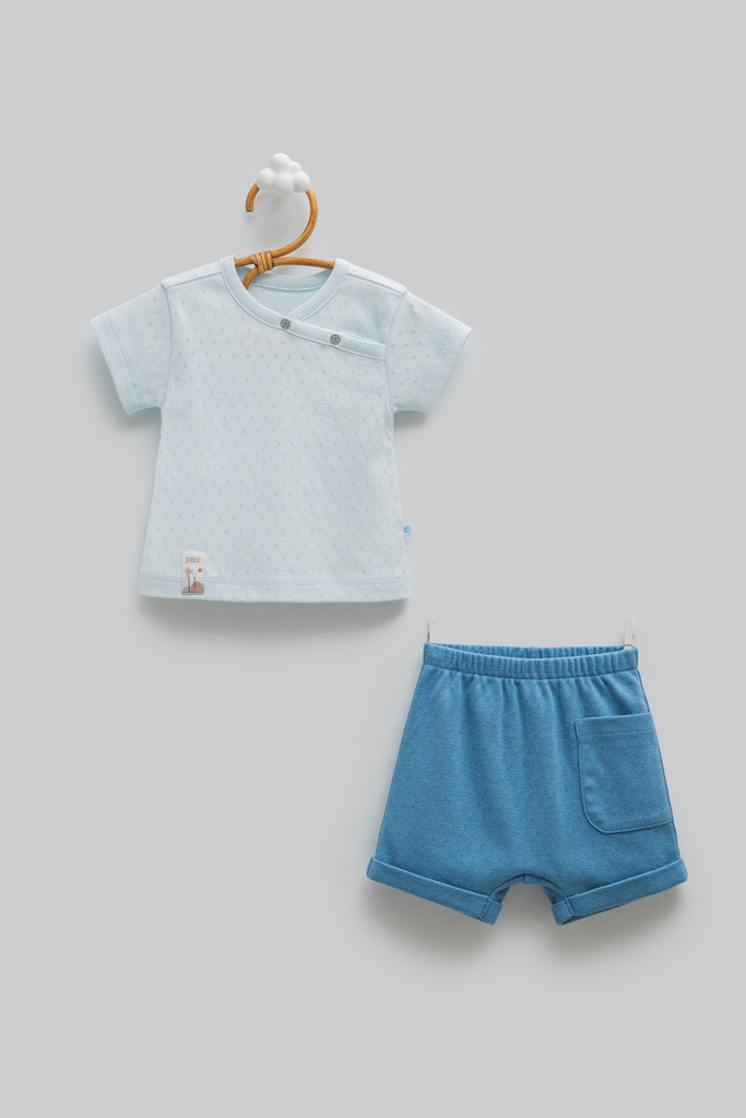[TKE2380.MAVI.56-62] طقم قطعتين - Free - Blue (1-3 Months)