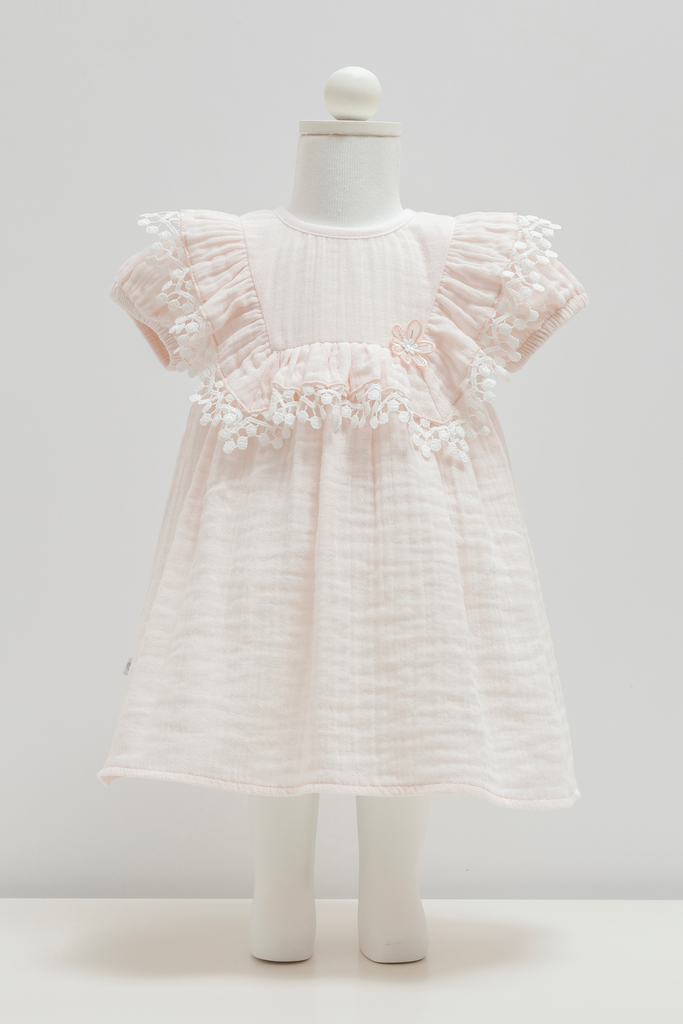[ELB2406.PEMBE.62-68] فستان - Smlie - Pink (3-6 Months)