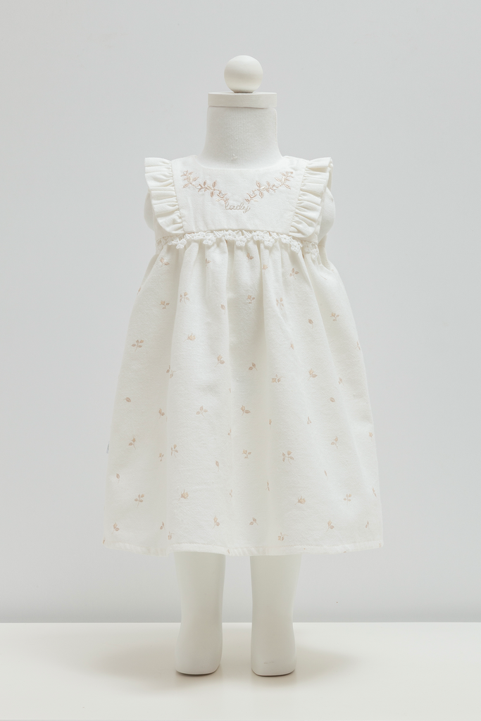 [JIK2434.EKRU.62-68] فستان - Mini Lady - White (3-6 Months)