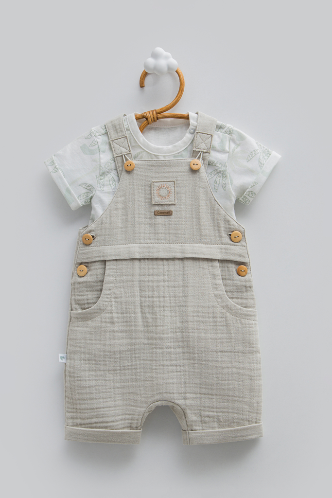 [SLE1729.YESIL.80-86] طقم أفرهول - أخضر (12-18 Months)