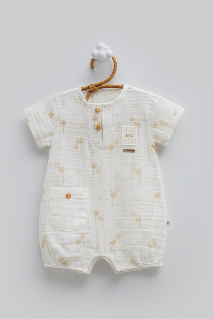 [TE1725.EKRU.56-62] أفرهول صيفي -Free Boy - White (1-3 Months)