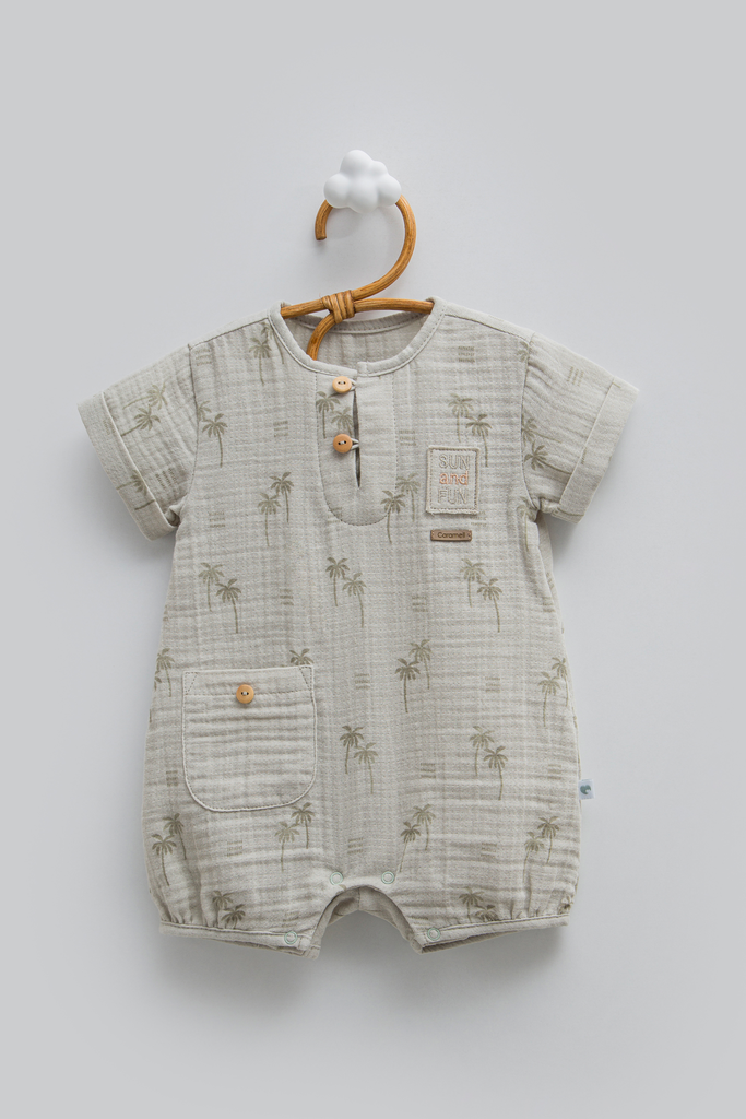 [TE1725.YESIL.56-62] أفرهول صيفي -Free Boy - Green (1-3 Months)