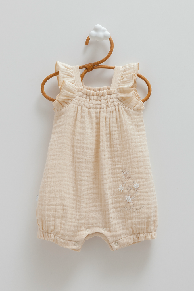 [TK2400.BEJ.56-62] أفرهول بيبي صيفي - Bej (1-3 Months)