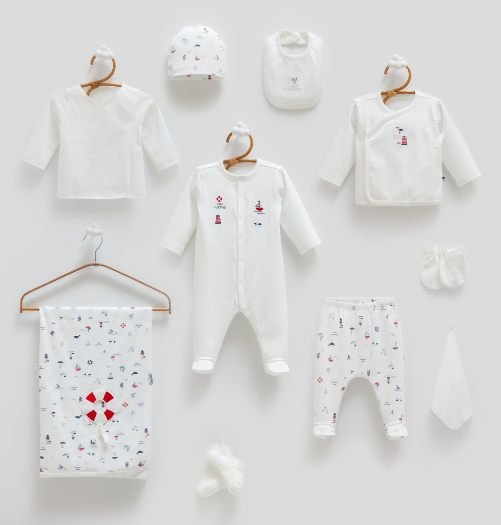 [ZE2452.EKRU.56-62.] طقم استقبال10 قطع 0-3 أشهر - EKRU