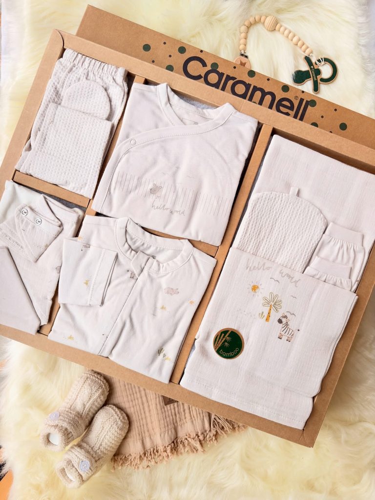 [ZE2355.GRI.56-62.] طقم استقبال صيفي 10  قطع 0-3 أشهر