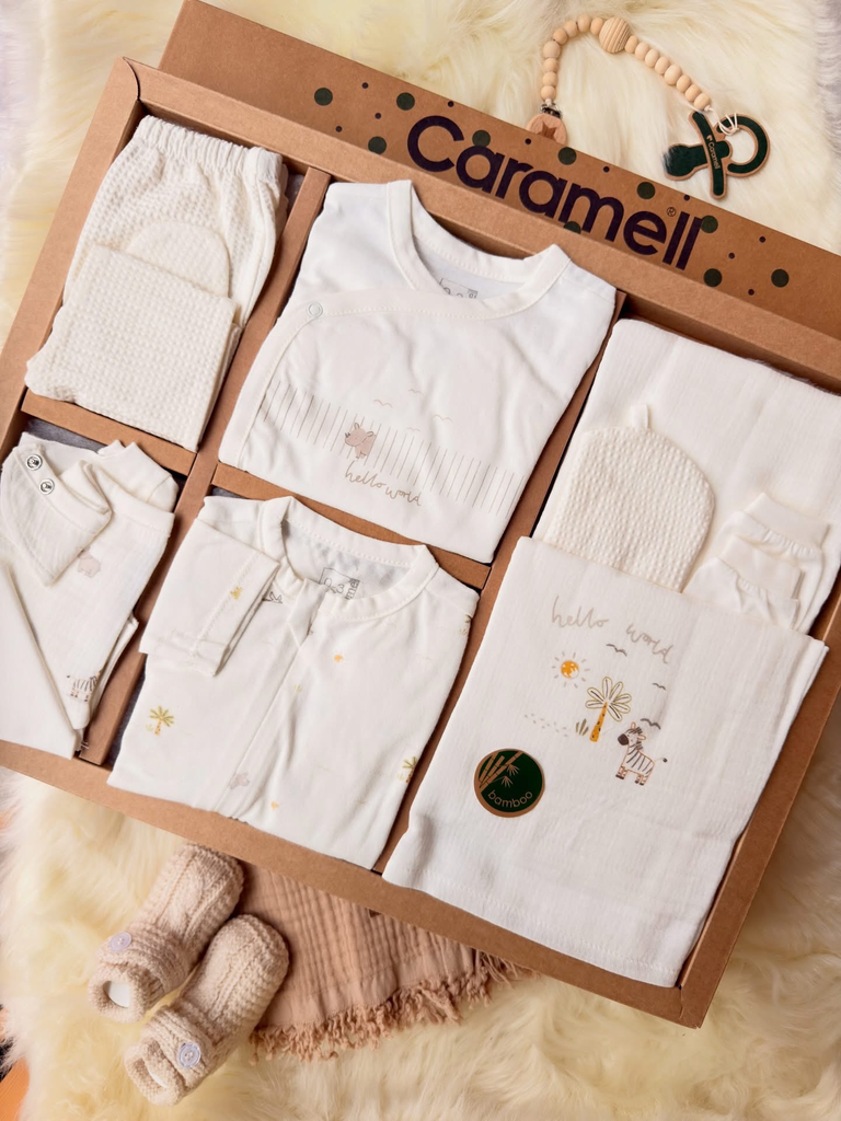 طقم استقبال صيفي 10  قطع 0-3 أشهر - أبيض