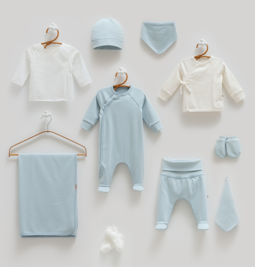 [ZU2415.K.MAVI.56-62.] طقم استقبال10 قطع 0-3 أشهر - MAVI