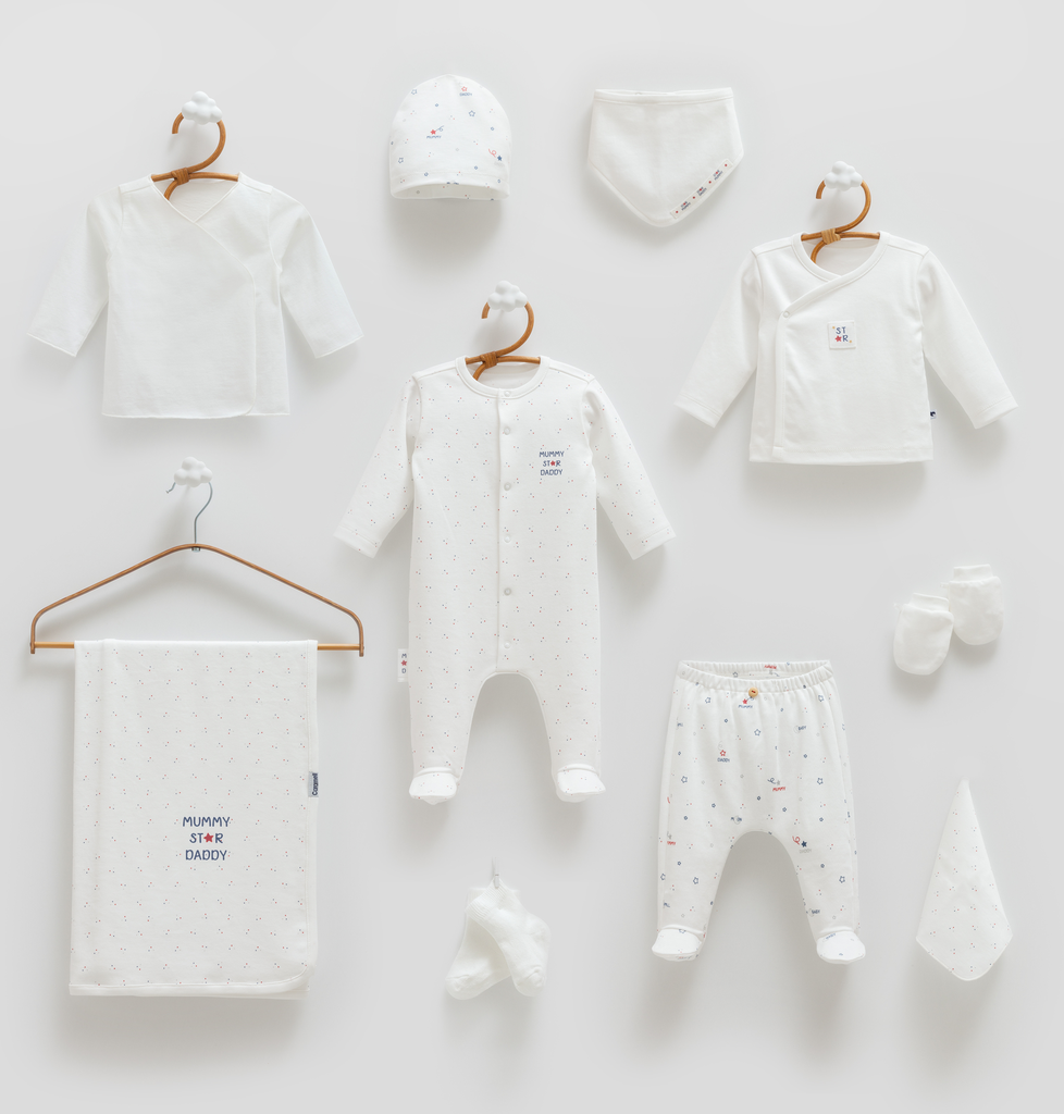 [ZU2326.EKRU.56-62.] طقم استقبال10 قطع 0-3 أشهر - EKRU