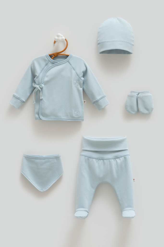 طقم حديث ولادة 5 قطع - Uni Baby - Blue