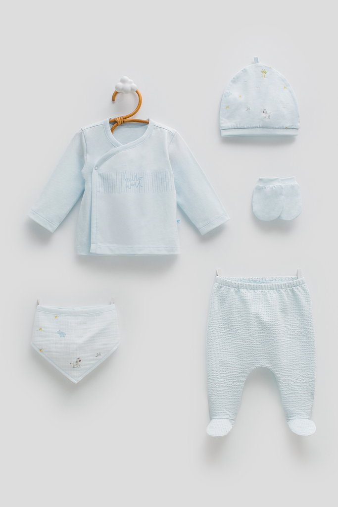 طقم حديث ولادة 5 قطع - Jungle - Blue