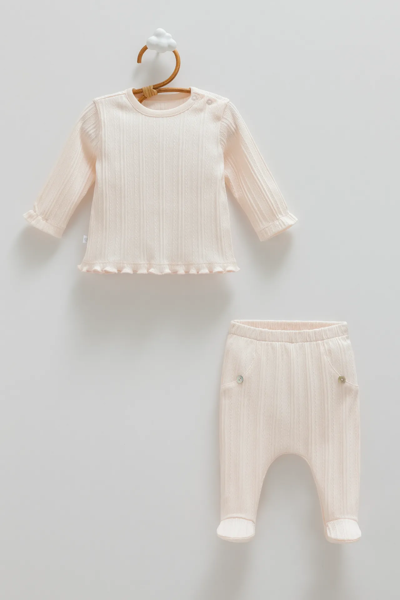 [TKK1934.PEMBE.56-62] طقم بناتي قطعتين - PEMBE (1-3 Months)