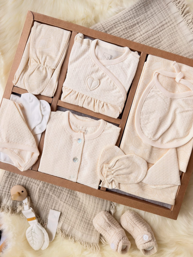 [ZK1911.BEJ] طقم استقبال 10 قطع - 0-3 أشهر BEJ