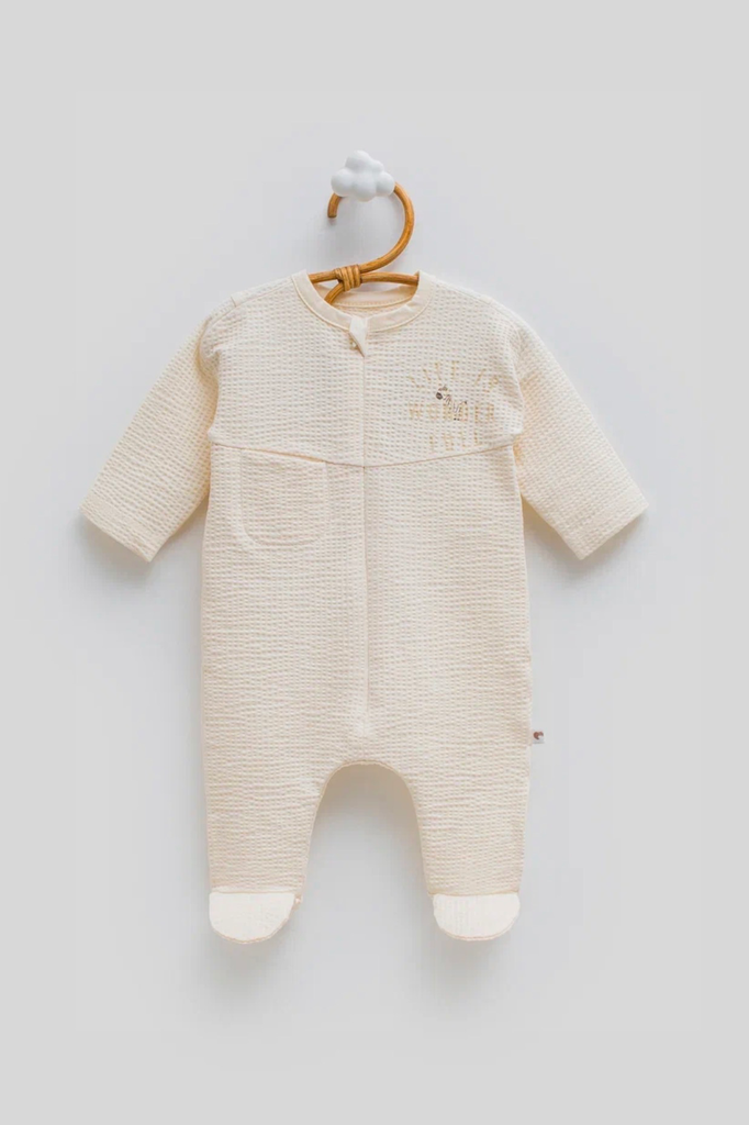 [TE2356-BEJ] أفرهول Jungle friends-BEJ (0-1 Months)