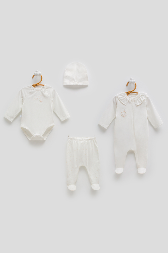 طقم بيبي Only Flower 4pcs - ECRU