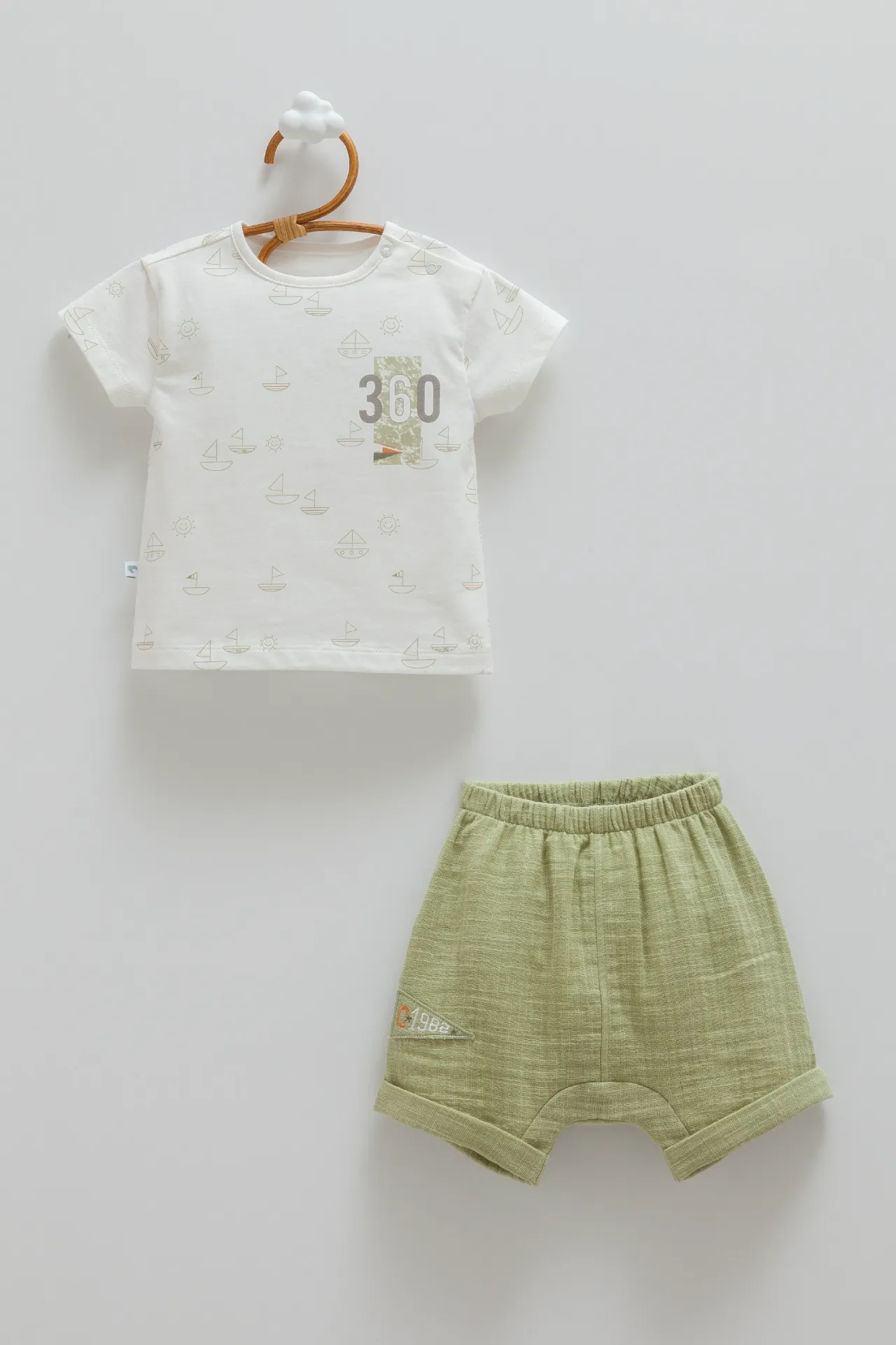 طقم شورت - Hello Summer 1 - YESIL