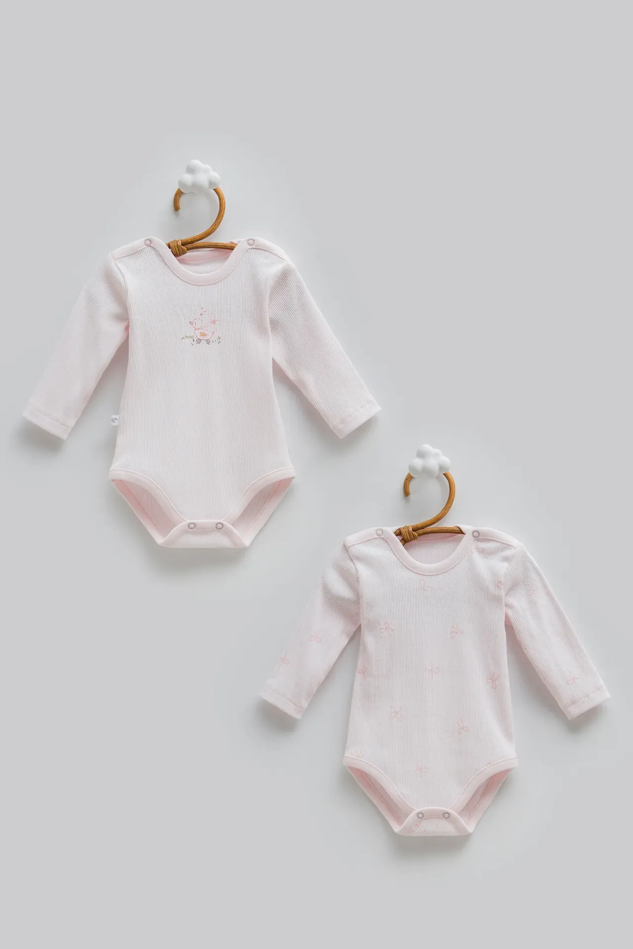 [BK2258.PEMBE.50-56] طقم تبان بيبي كم - Love Time-PEMBE (0-1 Months)