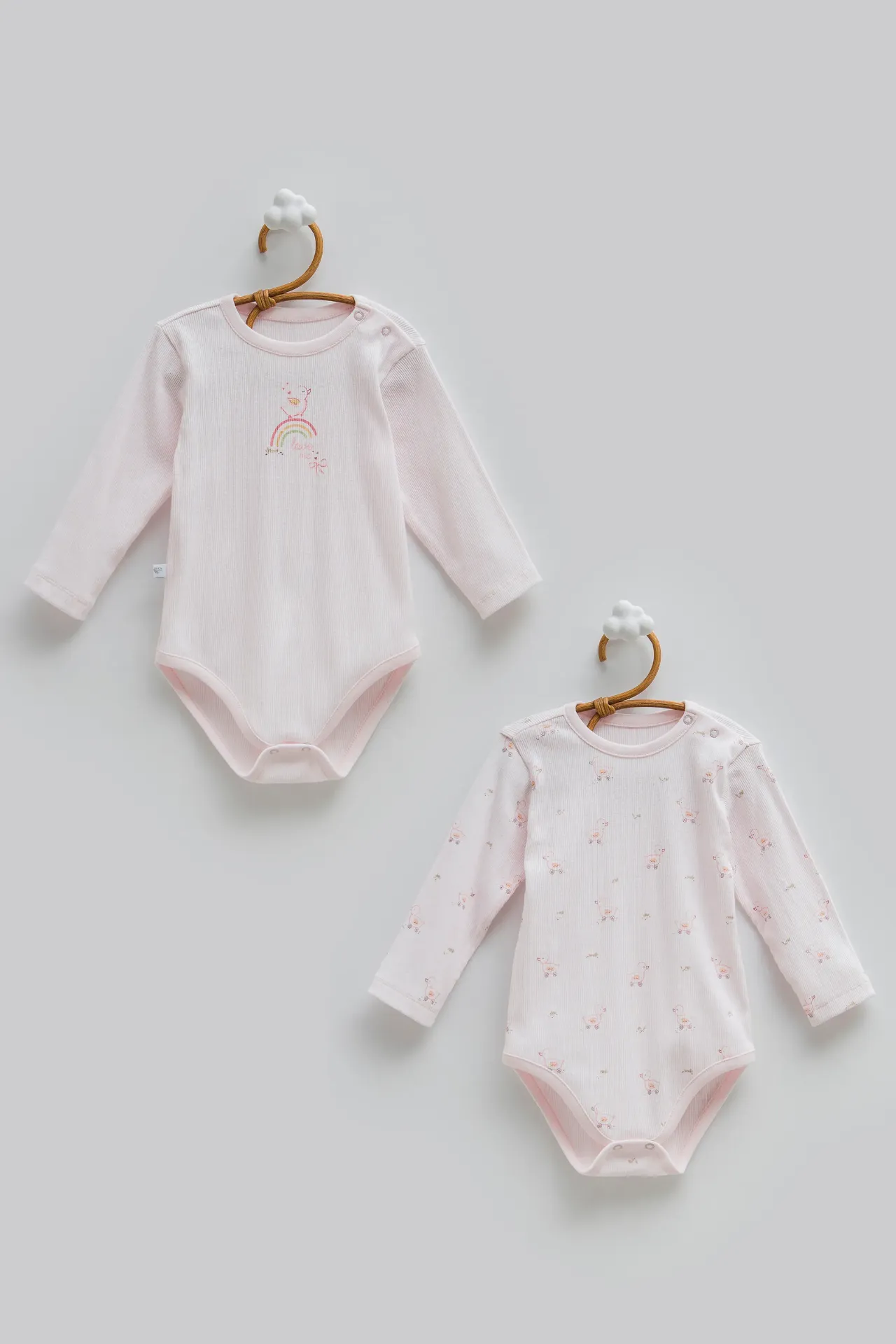[BK2259.PEMBE.74-80] طقم تبان كم - Love Time-PEMBE (9-12 Months)