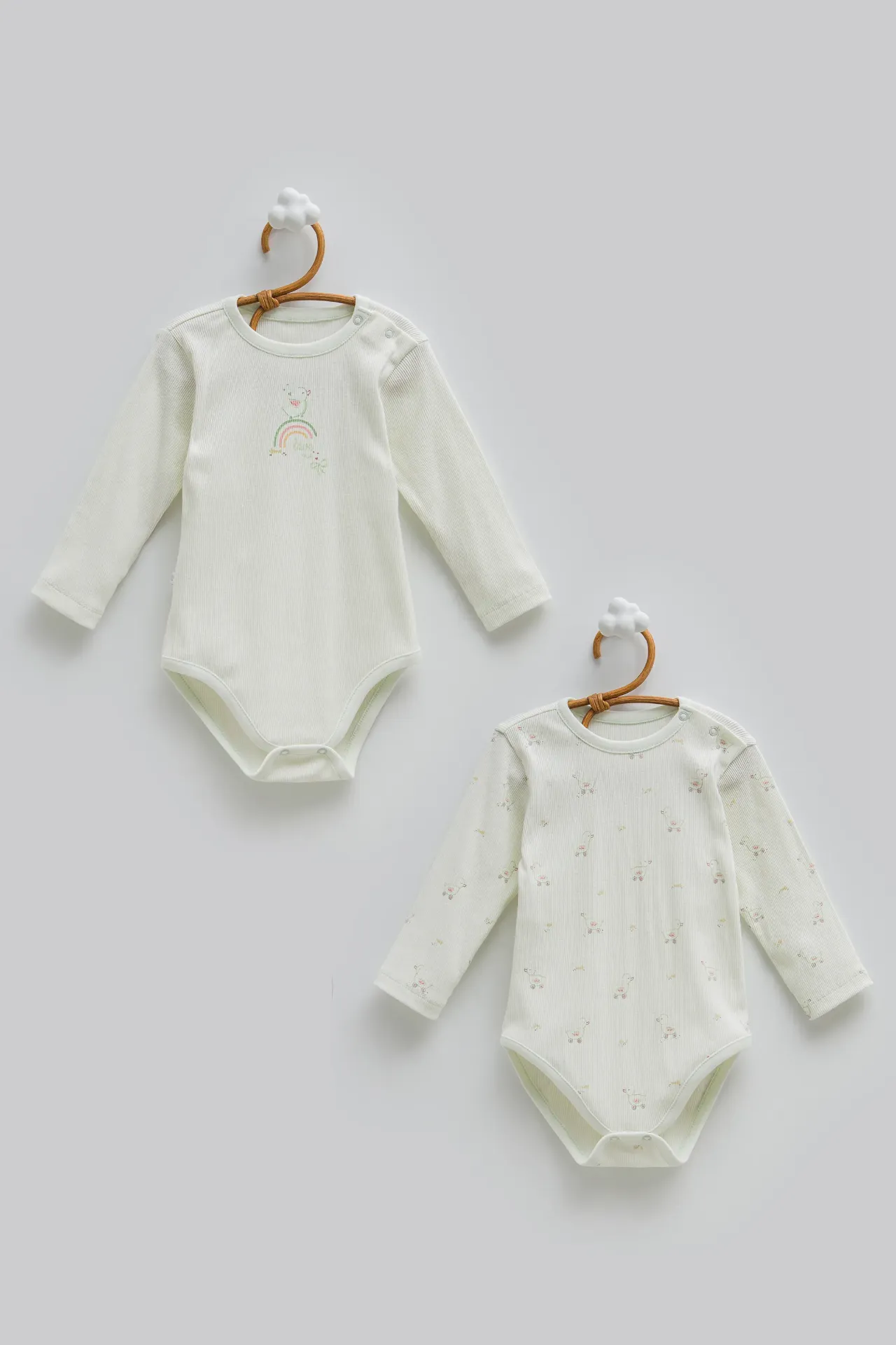 [BK2259.YESIL.74-80] طقم تبان كم - Love Time- YESIL (9-12 Months)