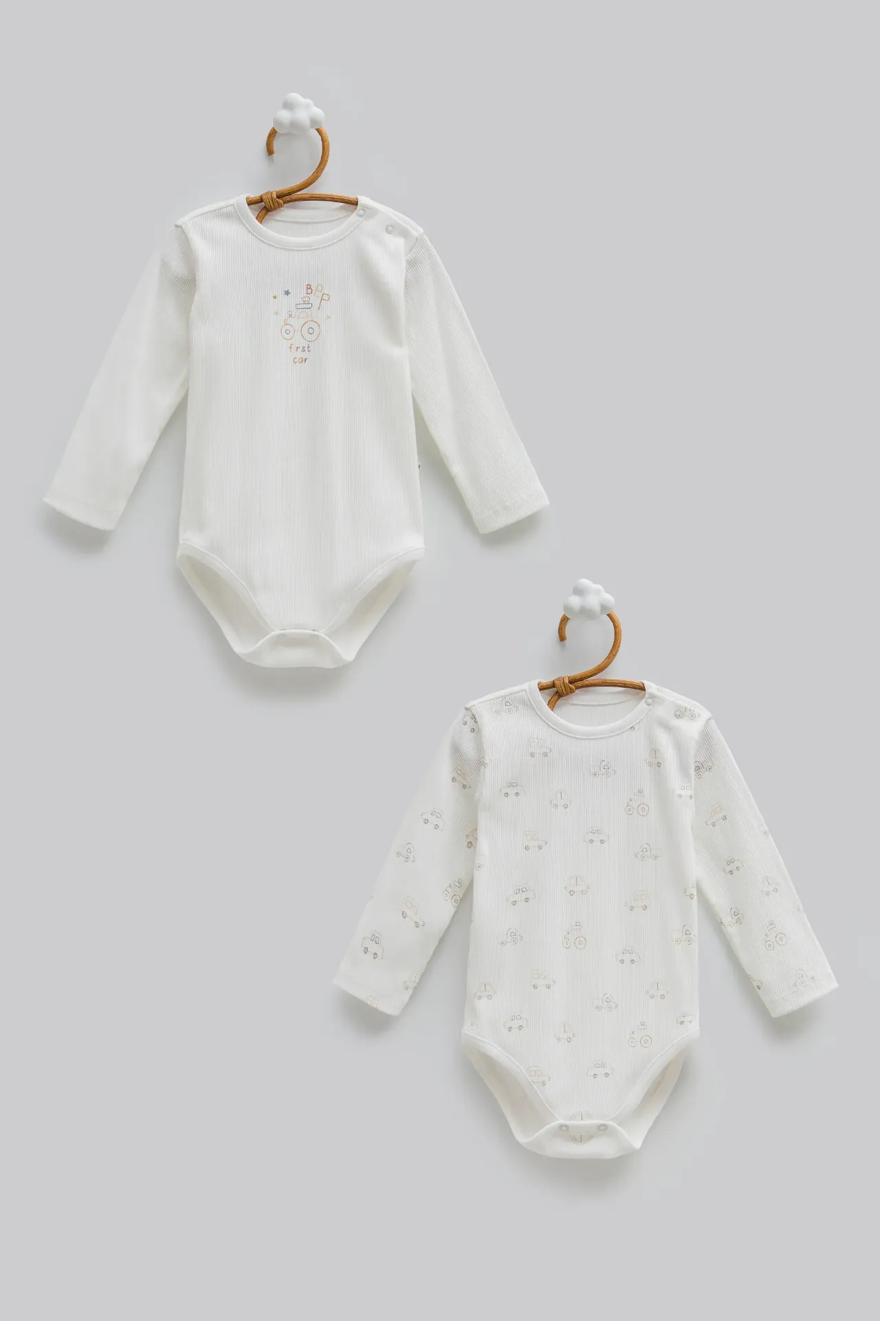 [BE2226.EKRU.74-80] طقم تبان كم - First Car -EKRU (9-12 Months)