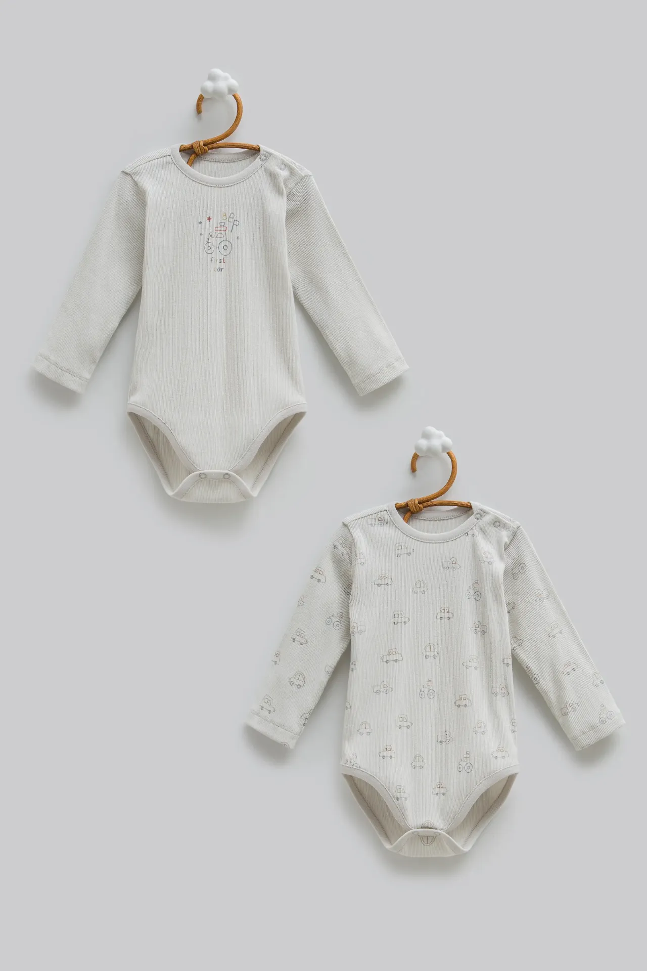 [BE2226.GRI.74-80] طقم تبان كم - First Car -GRI (9-12 Months)