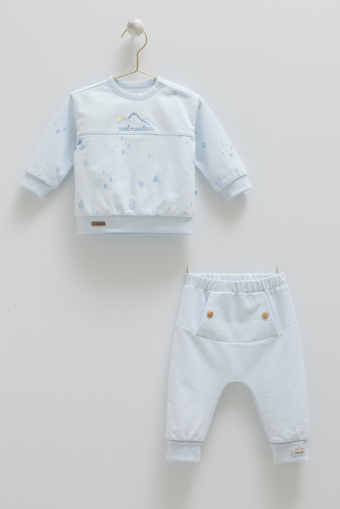 [TKE2024 Blue] طقم قطعتين-ازرق -Cool Mountain (3-6 Months)