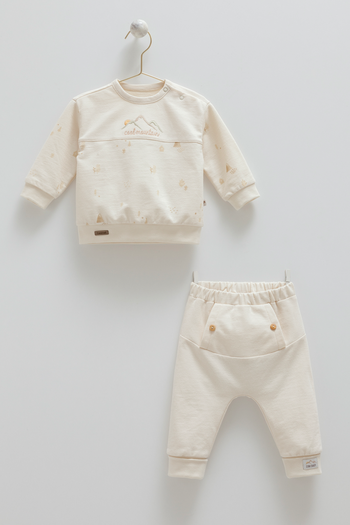 [TKE2024 Ivory] طقم قطعتين-Cool Mountain-BEJ (3-6 Months)